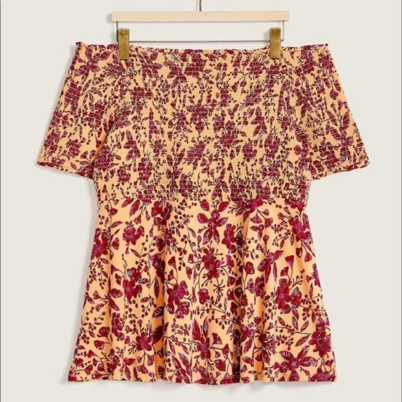 In Every Story...Women Off-Shoulder Top With Smocking Details Plus Size 2X - Picture 2 of 10